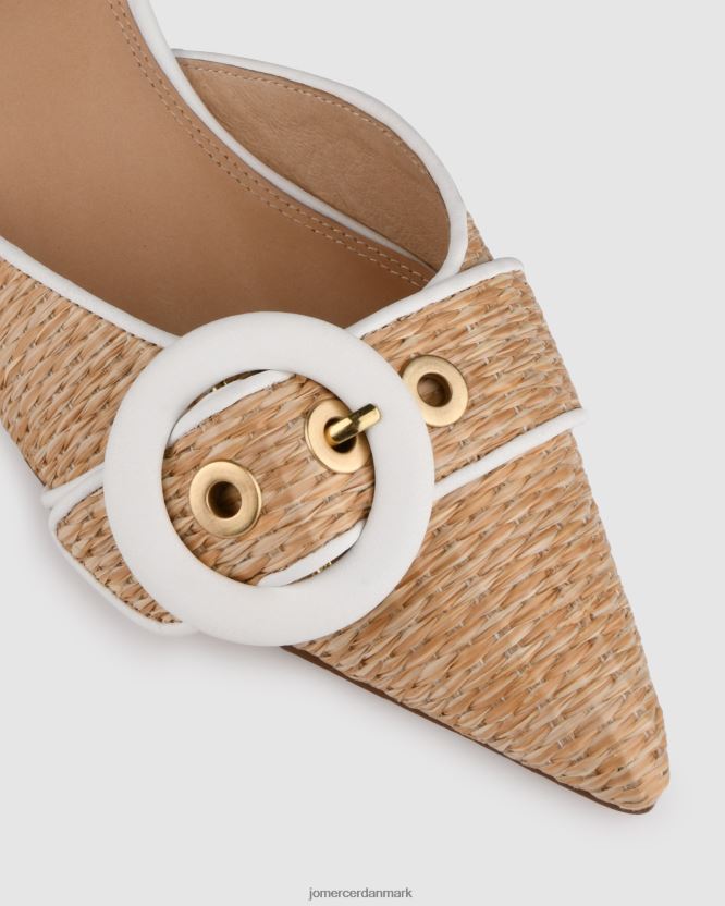 Jo Mercer chelsea lave hæle hvid raffia fodtøj H480V413