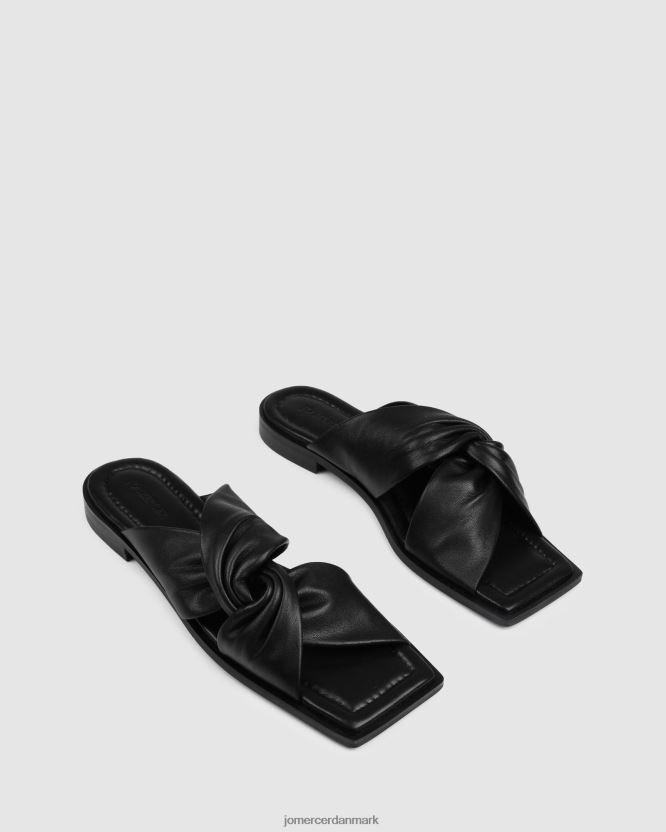 Jo Mercer Hadley flade sandaler sort læder fodtøj H480V4291