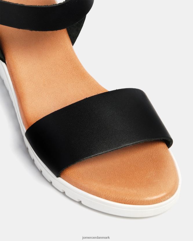 Jo Mercer alina flade sandaler sort læder fodtøj H480V4287