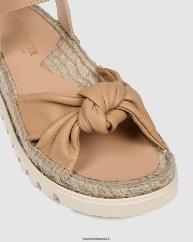 Jo Mercer ivana flade espadrillesandaler beige læder fodtøj H480V4289