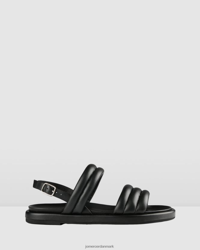 Jo Mercer kabel flade sandaler sort læder fodtøj H480V4273