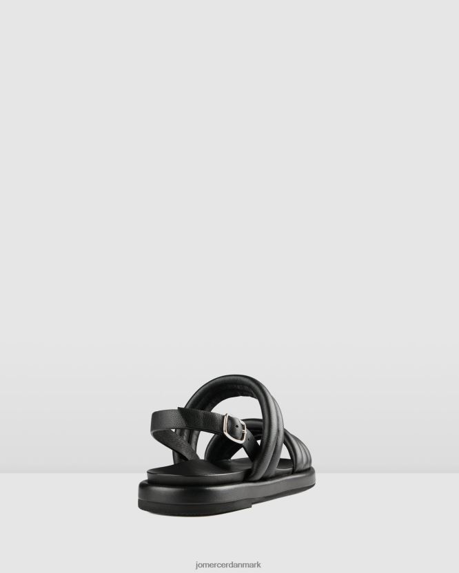 Jo Mercer kabel flade sandaler sort læder fodtøj H480V4273