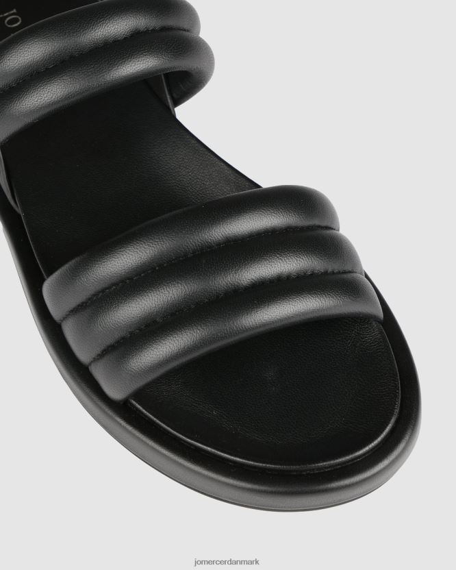 Jo Mercer kabel flade sandaler sort læder fodtøj H480V4273
