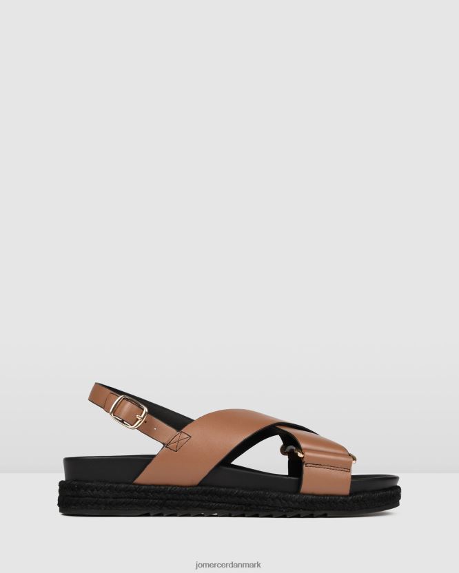 Jo Mercer miles flade espadrillesandaler mørkt brunt læder fodtøj H480V4272