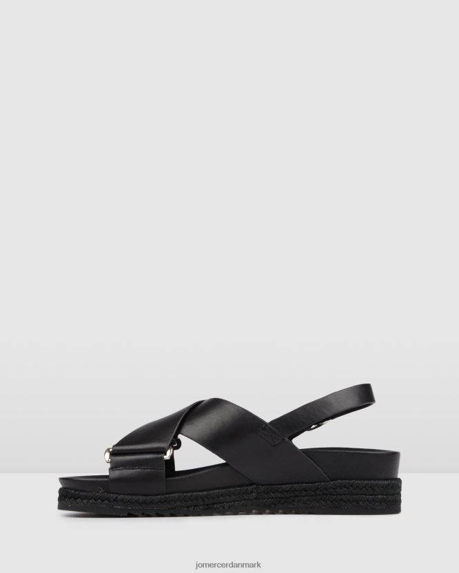 Jo Mercer miles flade espadrillesandaler sort læder fodtøj H480V4271