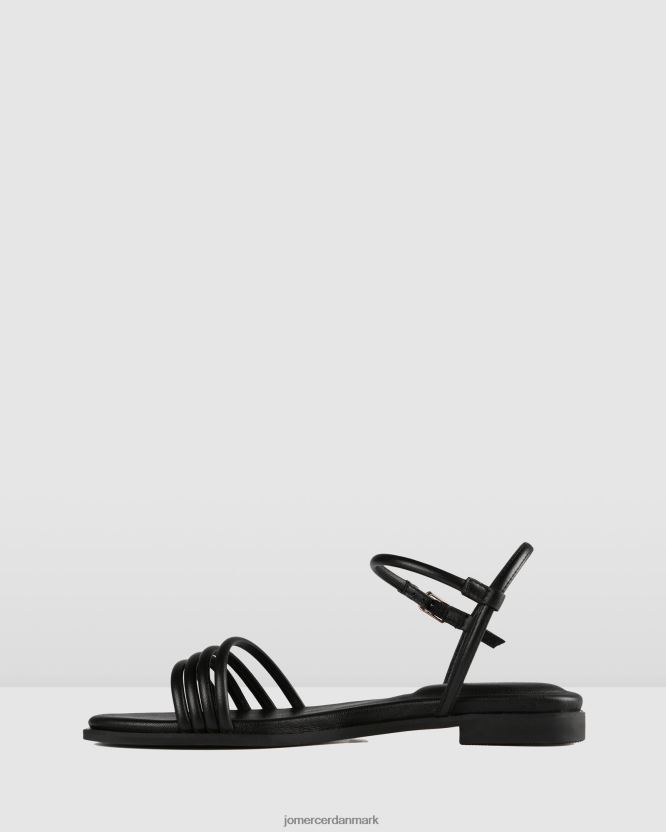 Jo Mercer quiera flade sandaler sort læder fodtøj H480V4274