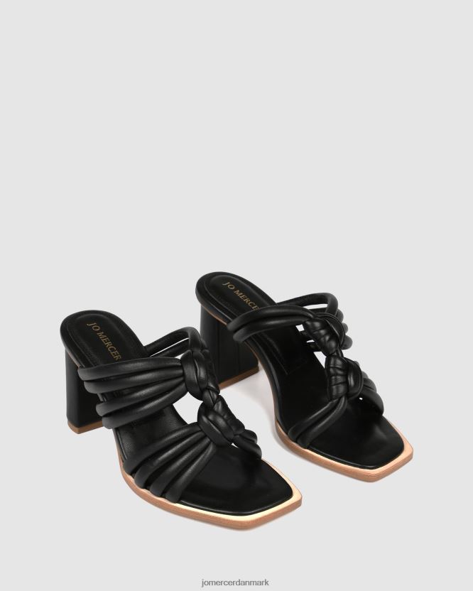 Jo Mercer cadena højhælede sandaler sort læder fodtøj H480V4117
