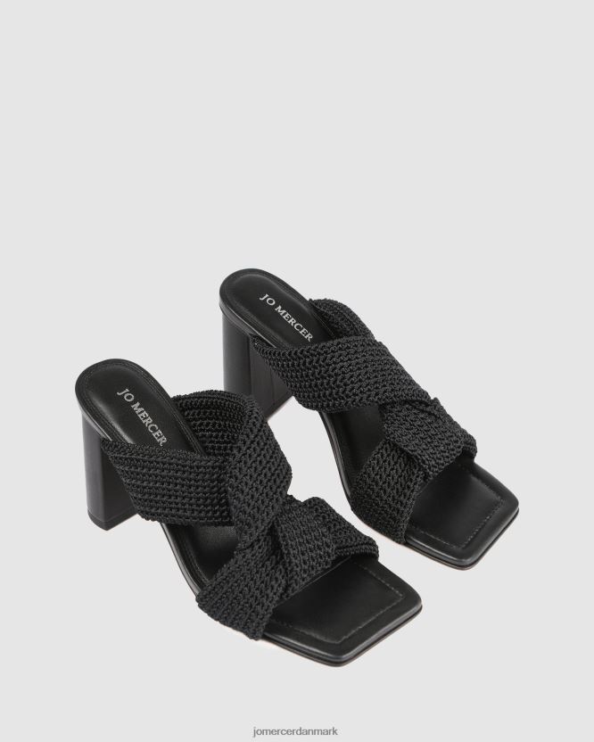 Jo Mercer kalene sandaler med høj hæl sort vævet fodtøj H480V483