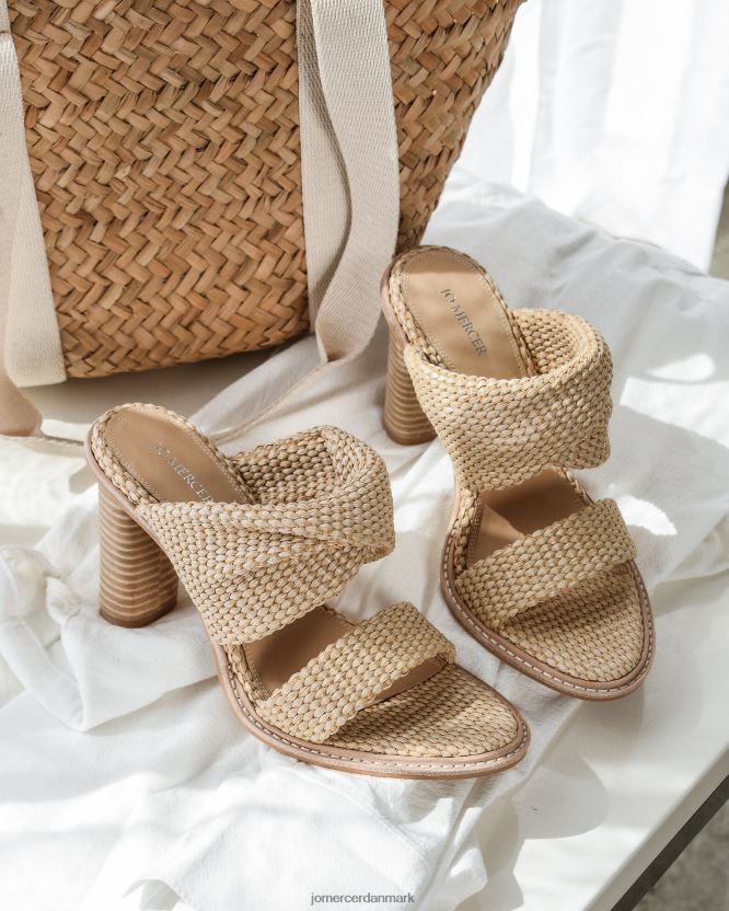 Jo Mercer pomelle højhælede sandaler naturligt vævet fodtøj H480V4108