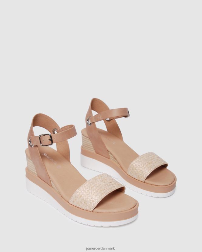 Jo Mercer kenzie kiler med mellemhæl naturlig raffia fodtøj H480V447