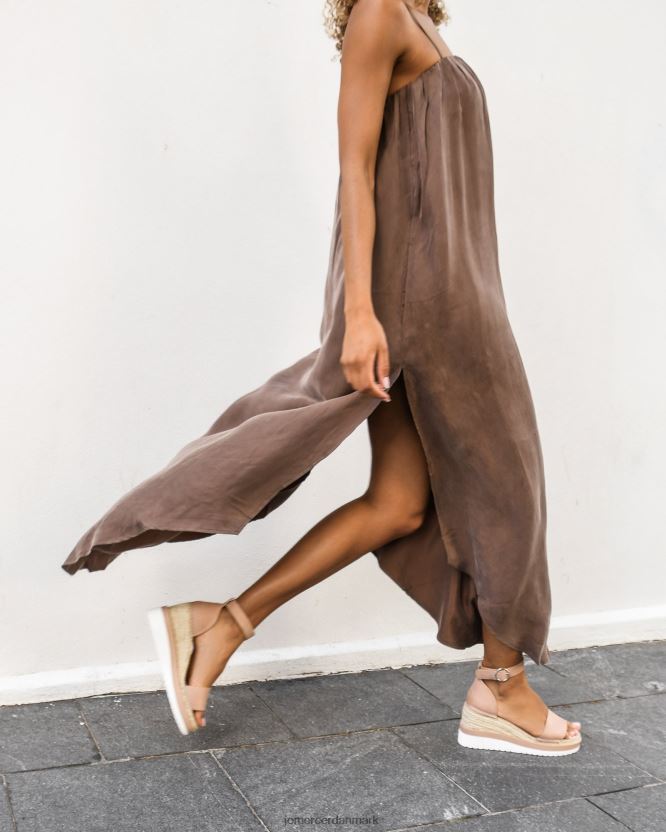 Jo Mercer klume mid hæl wedge espadrilles naturligt læder fodtøj H480V452