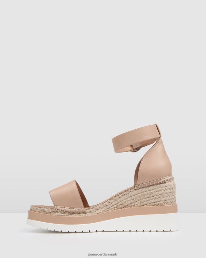 Jo Mercer klume mid hæl wedge espadrilles naturligt læder fodtøj H480V452