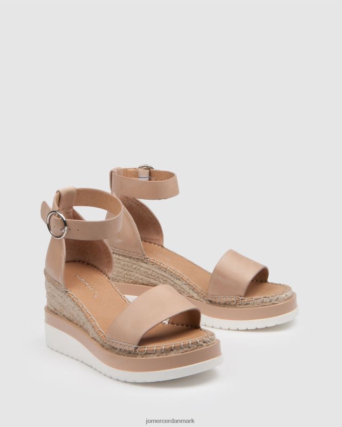 Jo Mercer klume mid hæl wedge espadrilles naturligt læder fodtøj H480V452