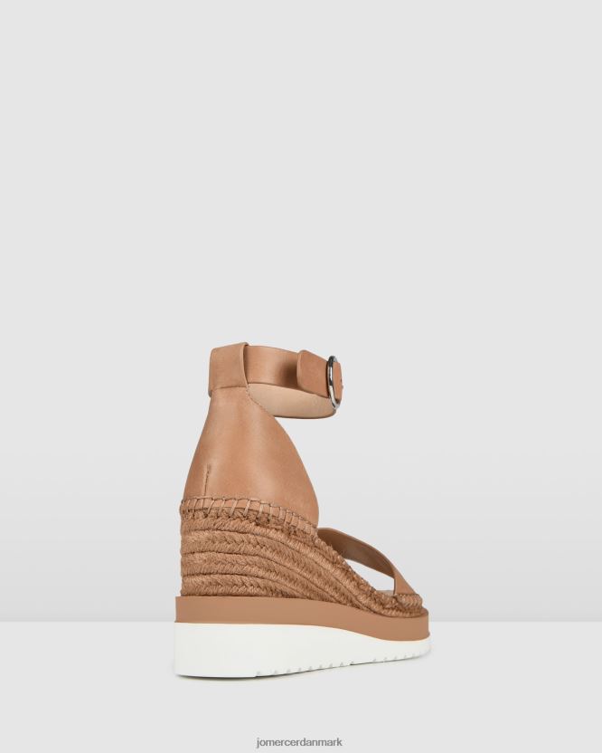 Jo Mercer klume mid hæl wedge espadrilles solbrunt læder fodtøj H480V451