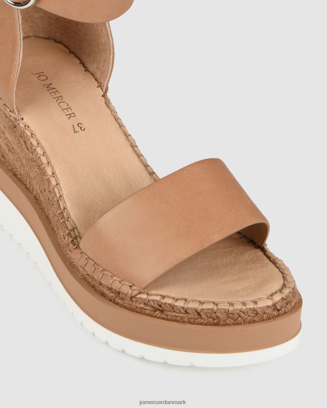 Jo Mercer klume mid hæl wedge espadrilles solbrunt læder fodtøj H480V451