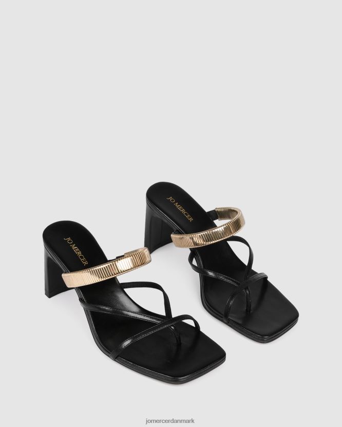 Jo Mercer adriana sandaler med mellemhæl sort læder fodtøj H480V461