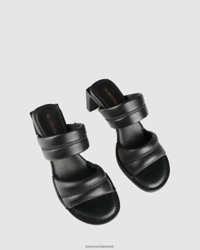 Jo Mercer quincy sandaler med mellemhæl sort læder fodtøj H480V459