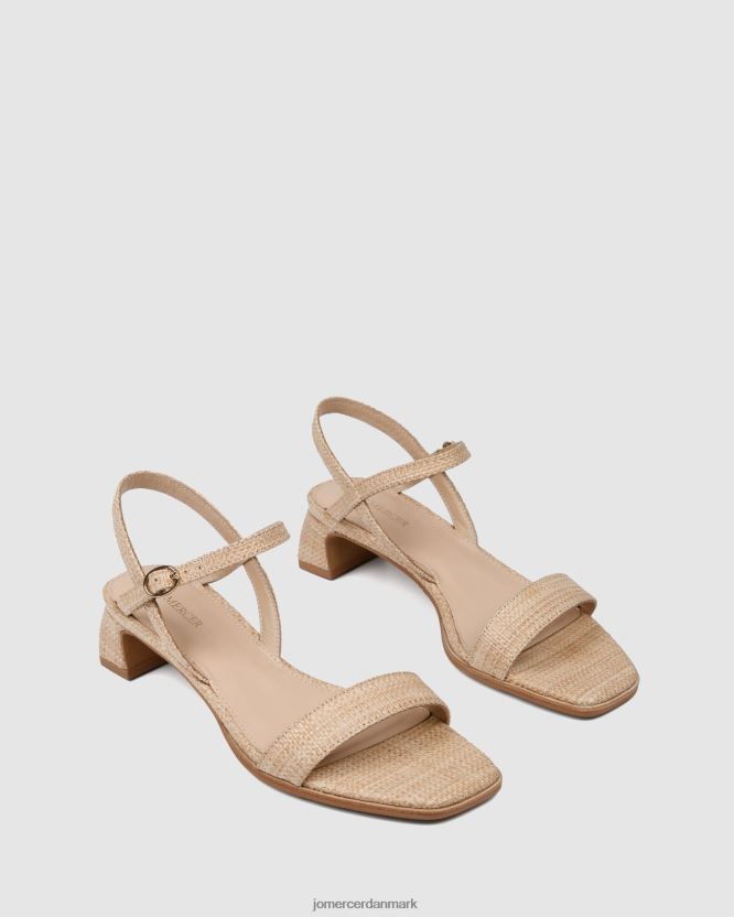 Jo Mercer reina sandaler med mellemhæl naturlig raffia fodtøj H480V472