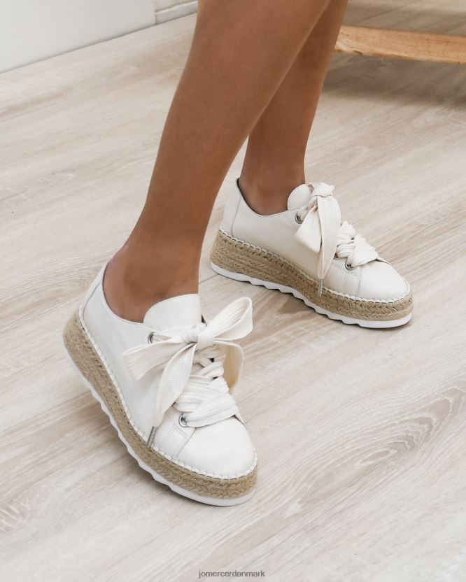 Jo Mercer annie espadriller med snørebånd hvidt læder fodtøj H480V4185