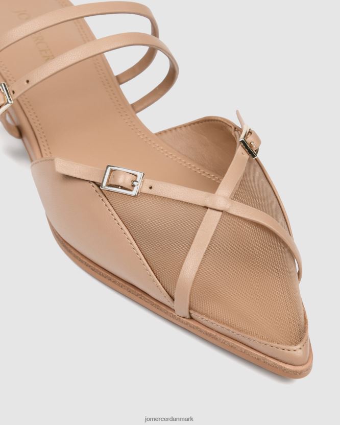 Jo Mercer arabellekjole lejligheder beige læder fodtøj H480V4204
