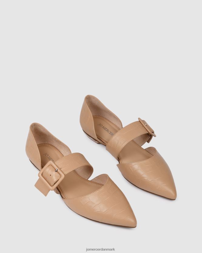 Jo Mercer kløver kjole flade beige krokodille fodtøj H480V4198