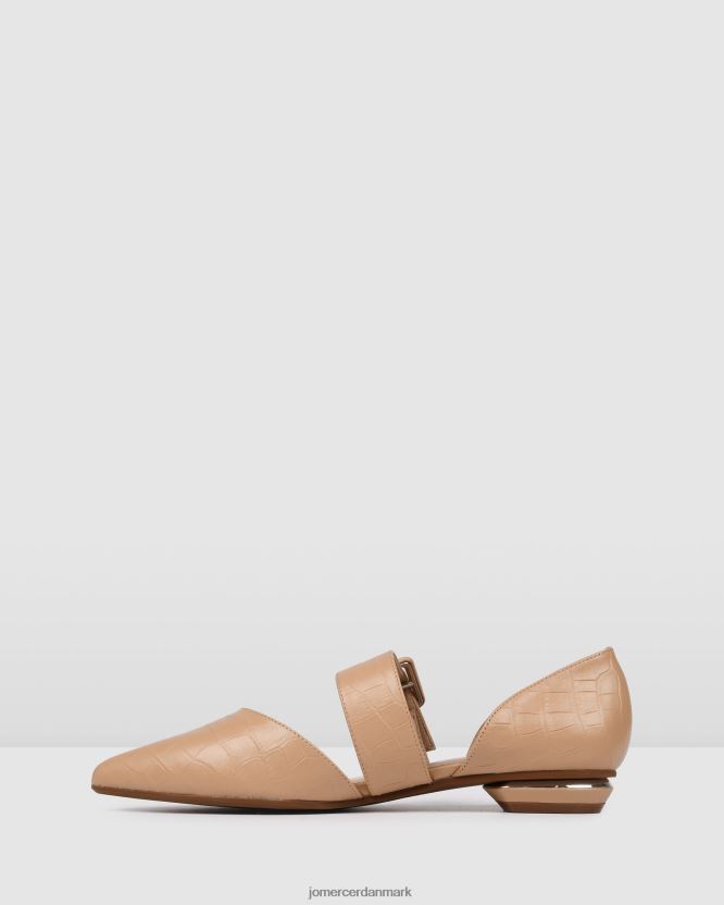 Jo Mercer kløver kjole flade beige krokodille fodtøj H480V4198