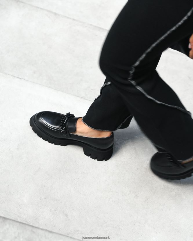 Jo Mercer brodie loafers sort læder fodtøj H480V4167