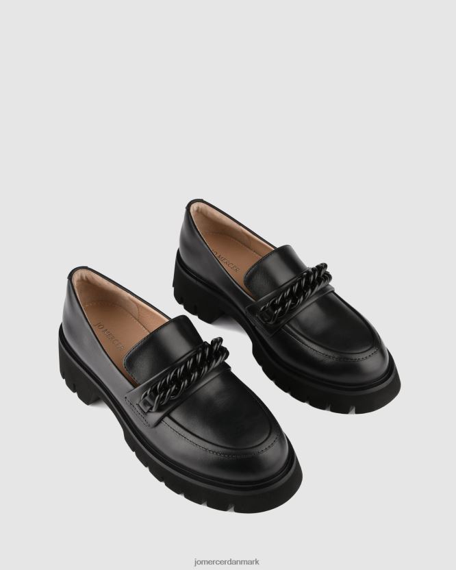 Jo Mercer brodie loafers sort læder fodtøj H480V4167