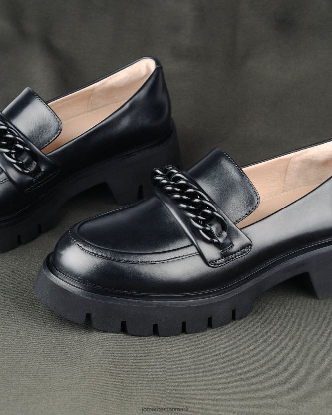 Jo Mercer brodie loafers sort læder fodtøj H480V4167