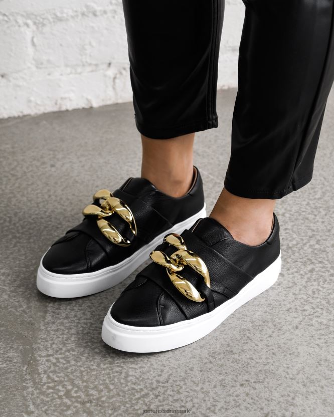 Jo Mercer tempel sneakers sort læder fodtøj H480V4235