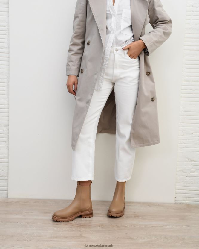 Jo Mercer blomstrende flade ankelstøvler beige læder fodtøj H480V4316