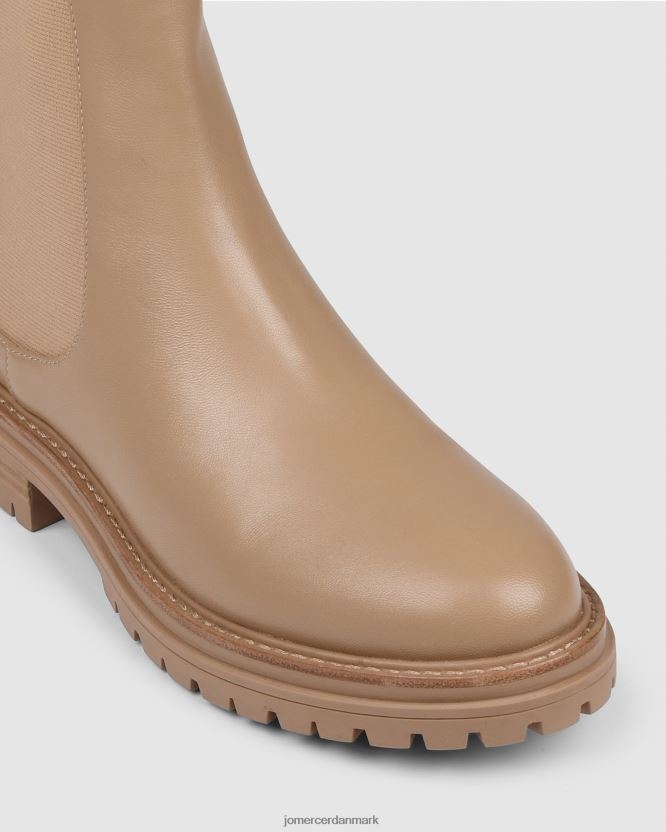 Jo Mercer blomstrende flade ankelstøvler beige læder fodtøj H480V4316