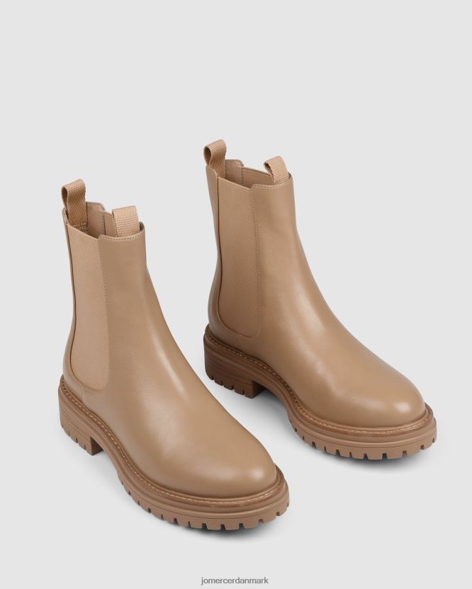 Jo Mercer blomstrende flade ankelstøvler beige læder fodtøj H480V4316