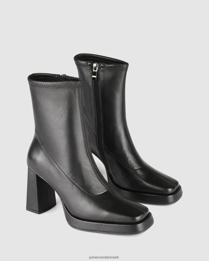 Jo Mercer yale høj platform ankelstøvler sort læder fodtøj H480V4293